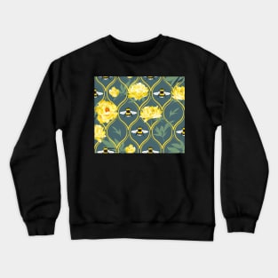 peony & bumblebee ogee Crewneck Sweatshirt